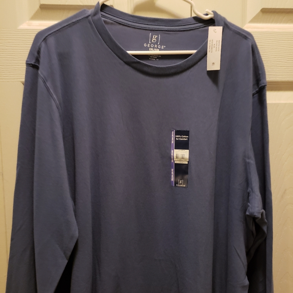 George Blue Long Sleeeve Crew Tee Size‎ 2XL - Picture 6 of 9